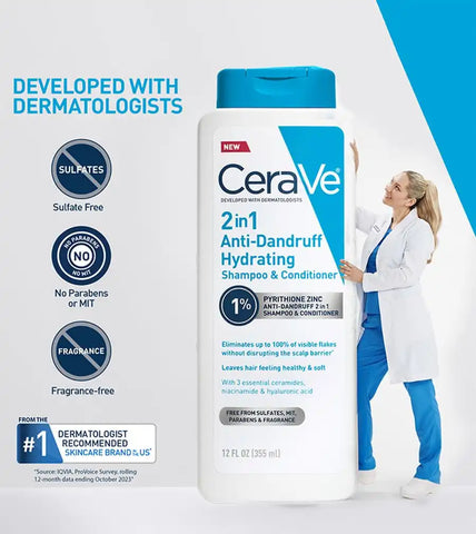 2-in-1 Anti-Dandruff Hydrating Shampoo and Conditioner